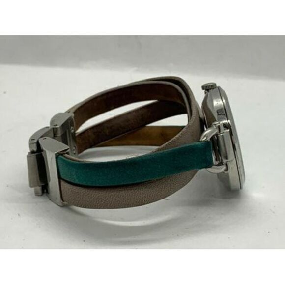 Fossil ES3224 Women's Watch Analog White Dial Beige Teal Leather Band 32mm D386 - Picture 8 of 9